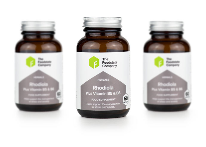Bottles of Rhodiola supplements