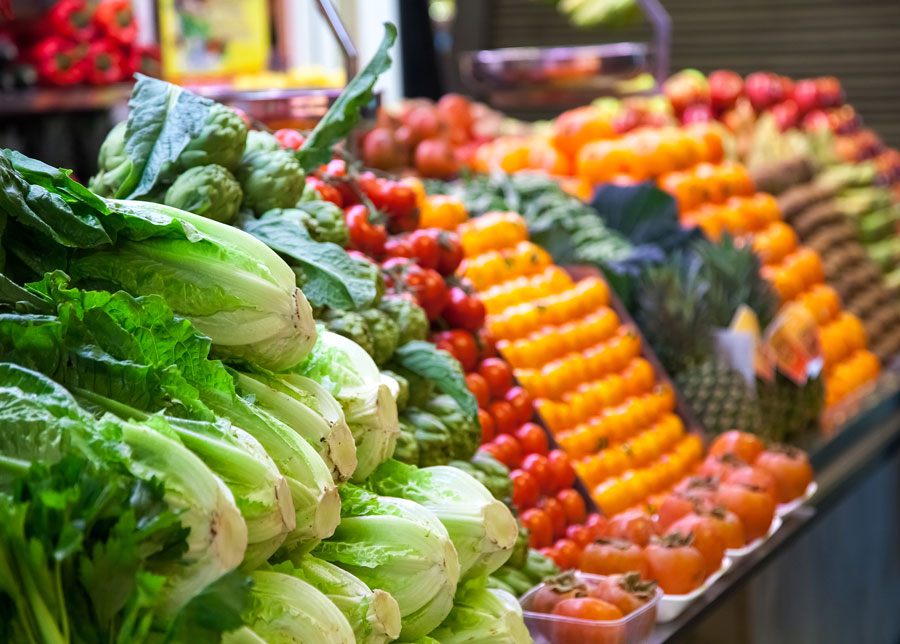 Fruit and vegetables at market